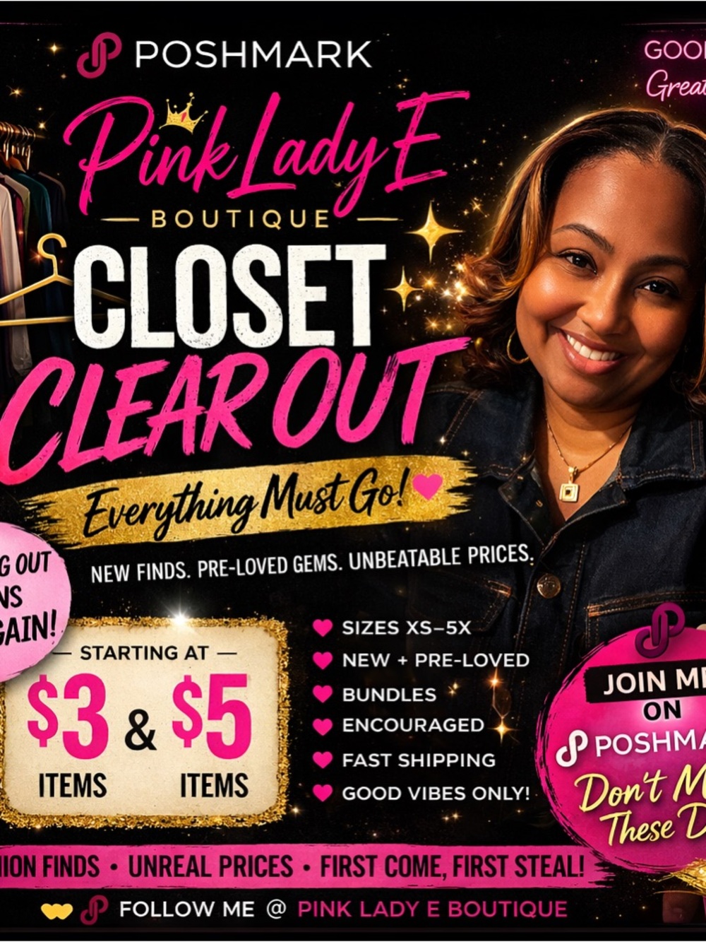 Pink Lady E Boutique Closet Clear Out Graphic Tee Promo